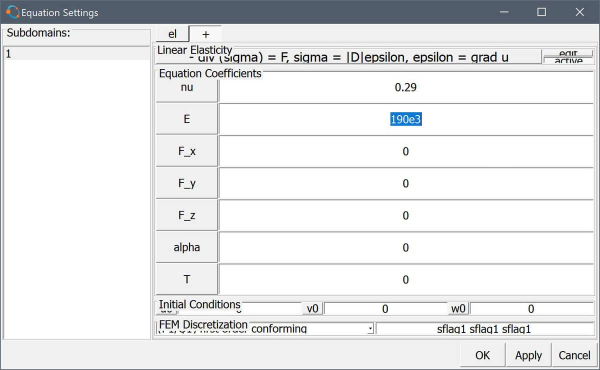 FEATool and MATLAB CAD Import Equation Settings
