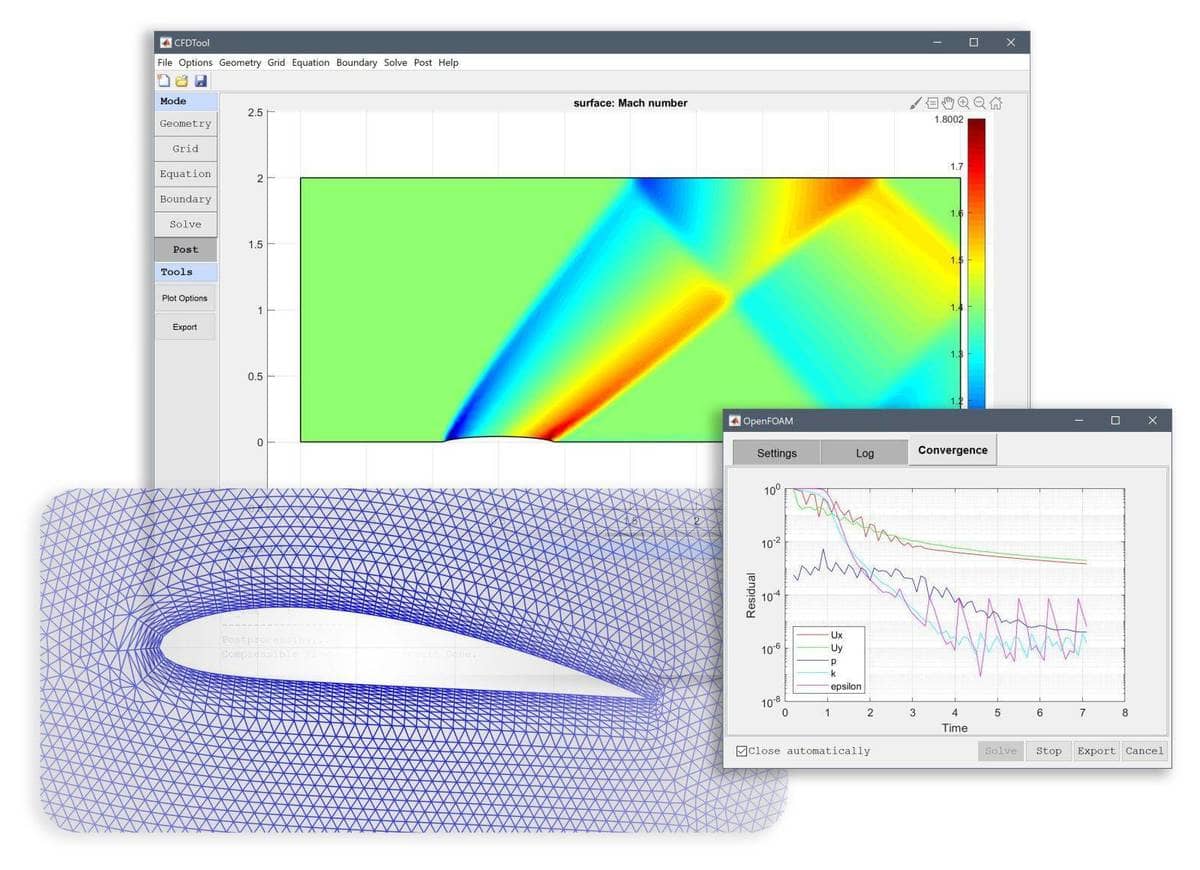 FEATool Multiphysics with Compressible and Swirl Flow Simulation