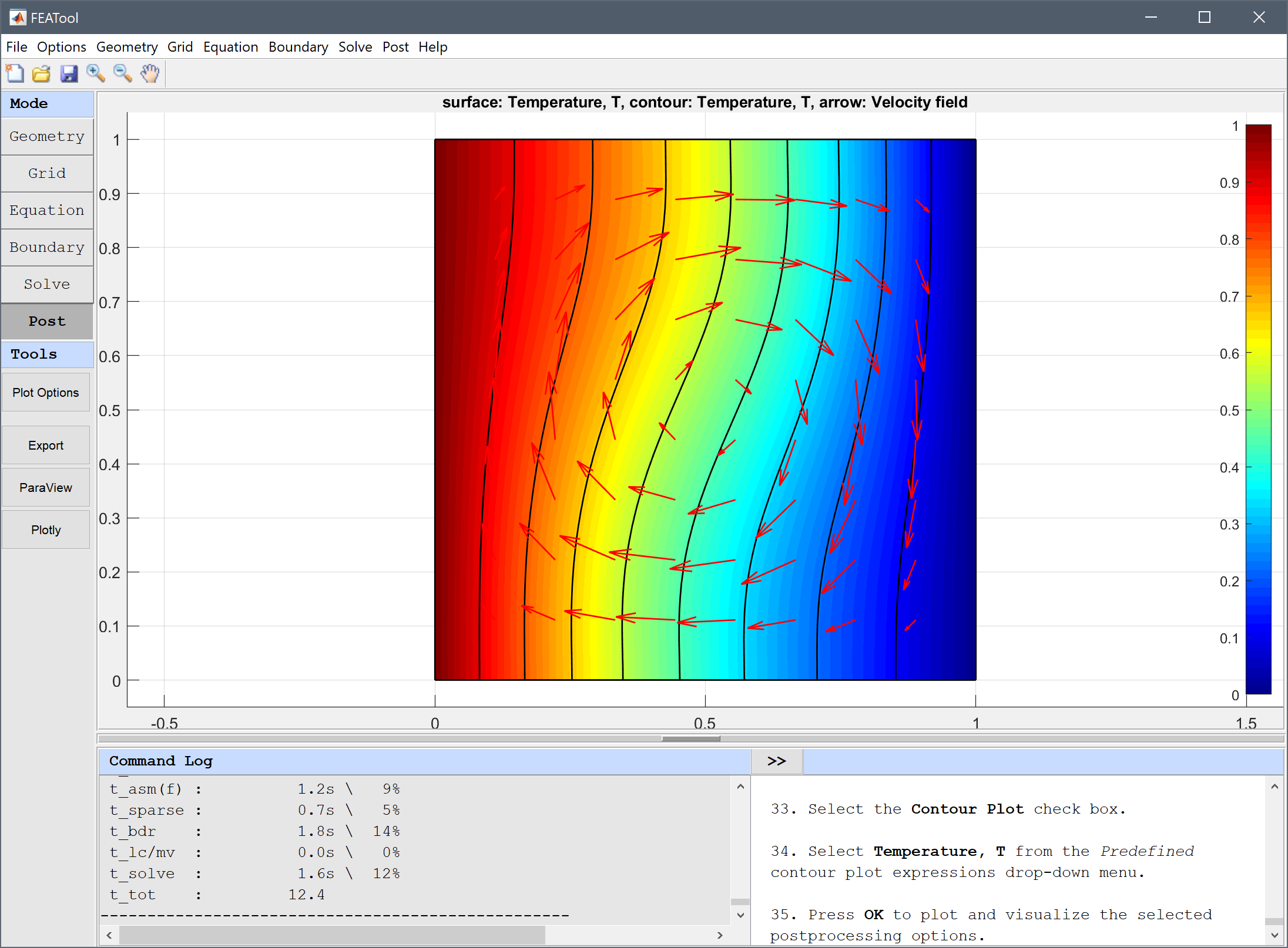 
  FEATool Multiphysics Tutorial - Natural Convection in a Square Cavity
