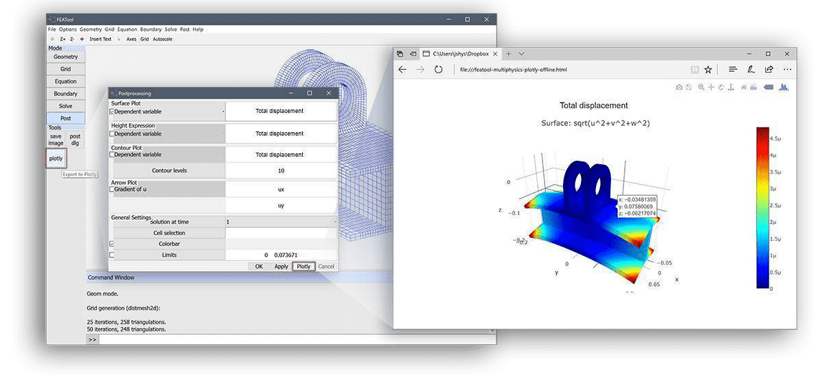 Creating 3D Interactive Plotly Visualizations with MATLAB | FEATool