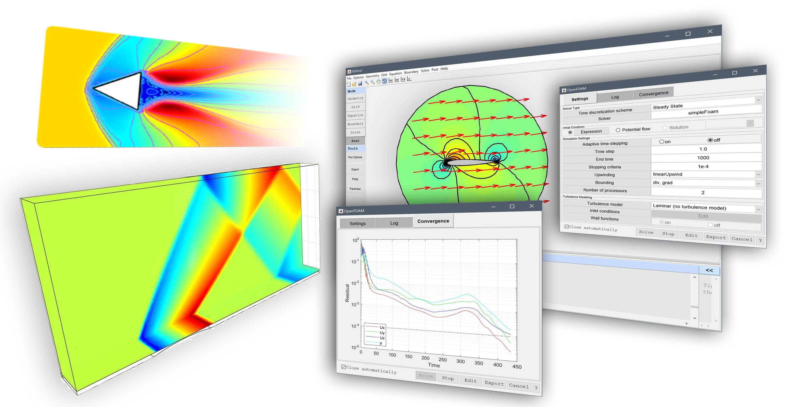 FEATool Multiphysics 1.17 - Updated for Compressible Supersonic and Conjugate Heat Transfer CFD Simulations