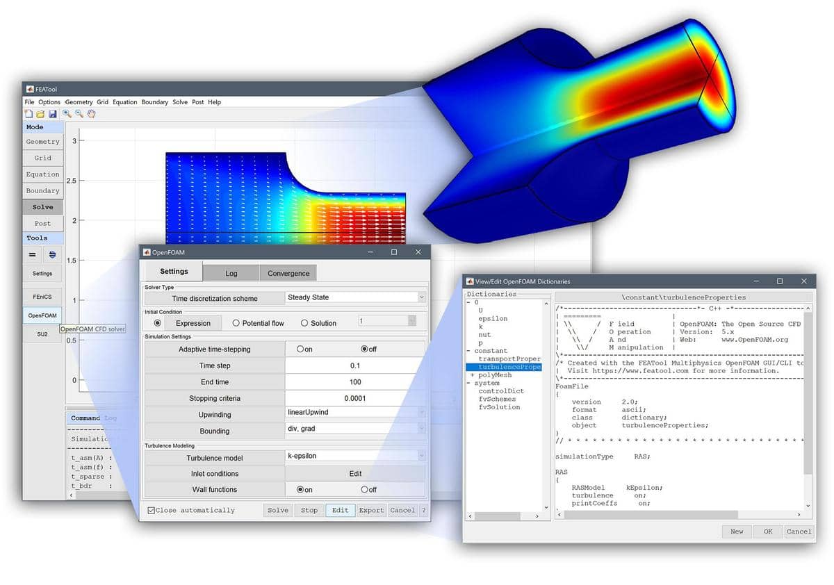 FEATool 1.13 - FEATool-OpenFOAM CFD Solver Interface with Case File/Dictionary Editing