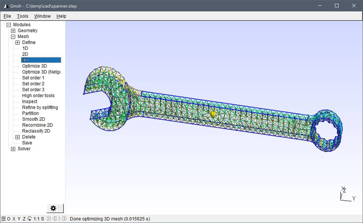 gmsh 2d line mesh