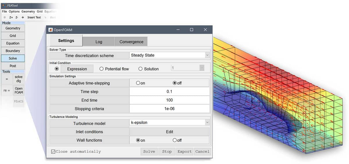 OpenFOAM GUI and CFD Solver Interface